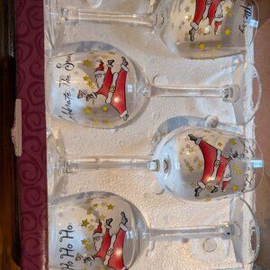 Christmas wine glasses